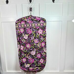 Vera Bradley Plum Petals Quilted Floral Garment Bag Hanging Travel Suit Carrier
